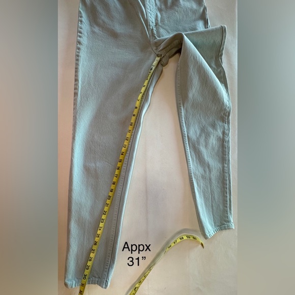 ‘93 Vintage LEVI’s 512 Slim Fit High-Rise Tapered Leg Green Jeans (W25/26 L31) - Picture 10 of 17